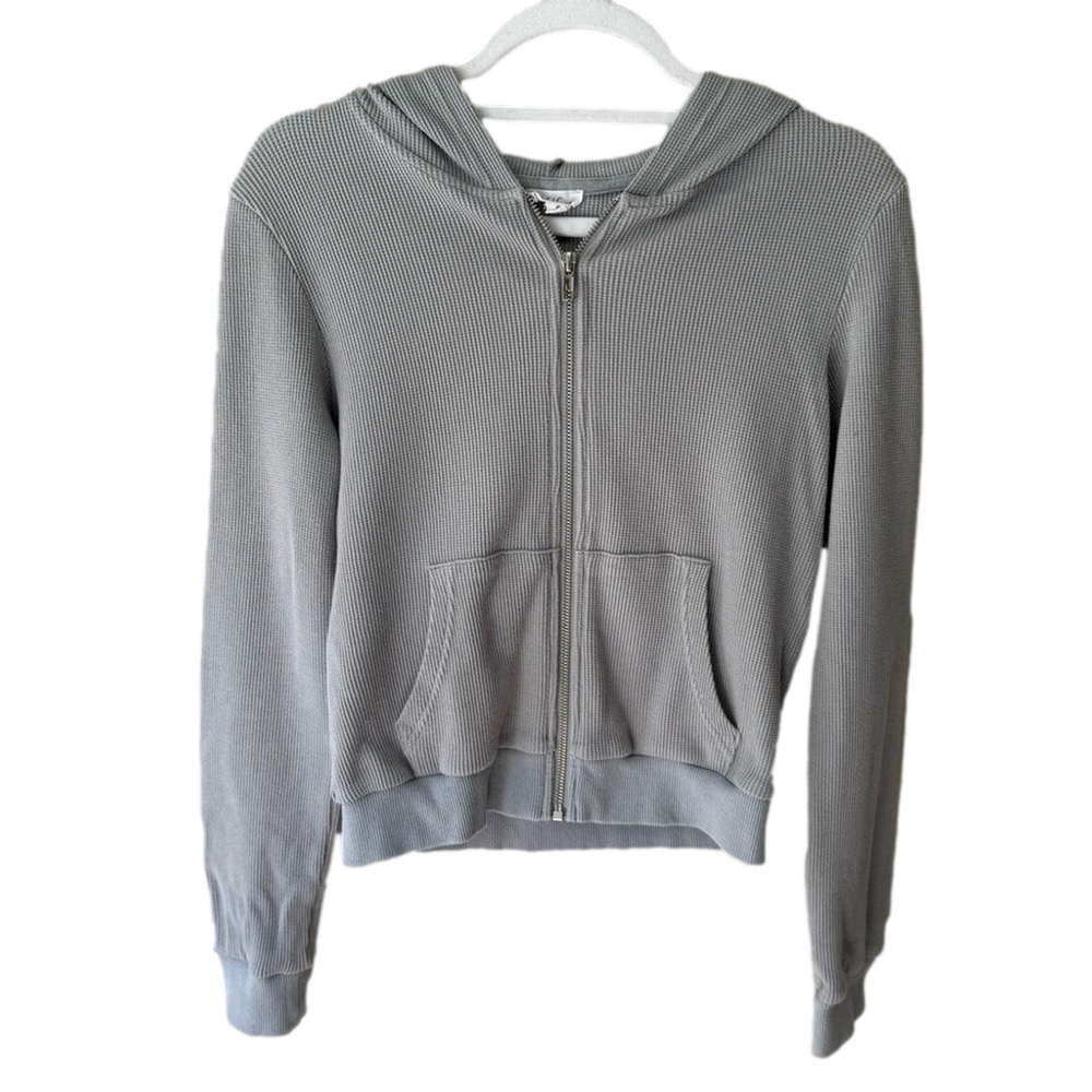 Priv Women's Gray Utility Waffle Hoodie Jacket S Streetwear Athleisure